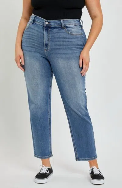 Cello Mid Rise Crop Mom Jeans In Med In Multi