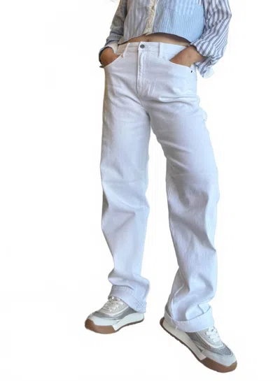 Cello Mid Waisted Baggy Jean In White In Grey