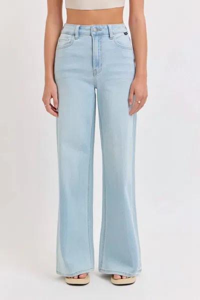 Cello Mitch Wide Leg Jeans In Light Wash In Blue
