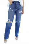 Cello Ricky High Waist Jeans In Medium Wash In Blue