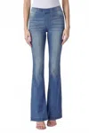 Cello Rise Easy Flare Pull On Jeggings In Medium Wash In Blue