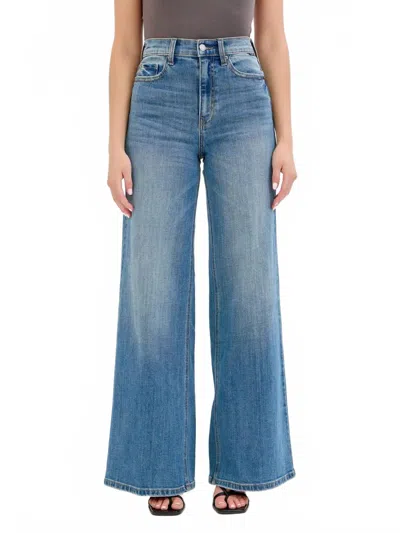 Cello Sarah High-rise Wide Leg Jeans In Medium Wash In Blue