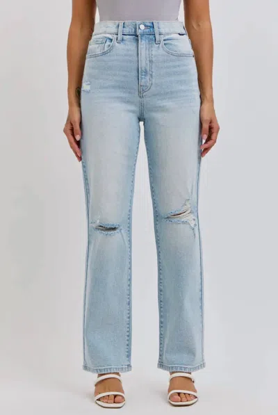 Cello Super High Rise Dad Jean In Light Wash In Blue