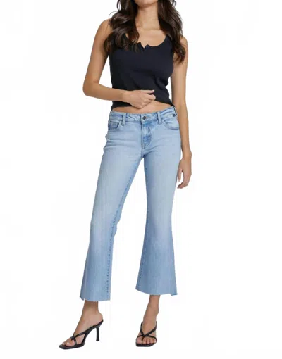 Cello Western Mid Rise Crop Flare Jeans In Blue
