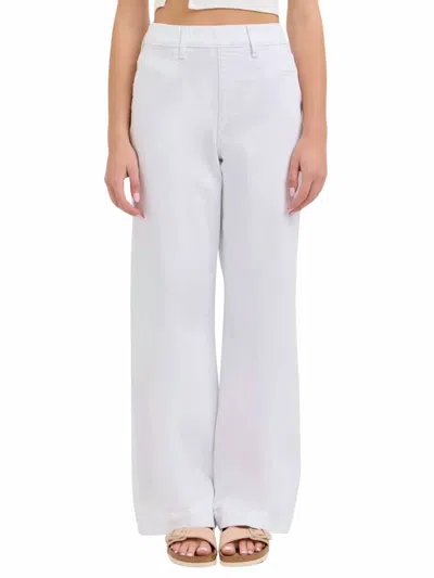 Cello Women's All Day High Rise Pull On Wide Leg Jeans In White