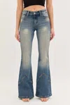 Cello Women's Mid Rise Western Super Flare Jean In Tint In Multi