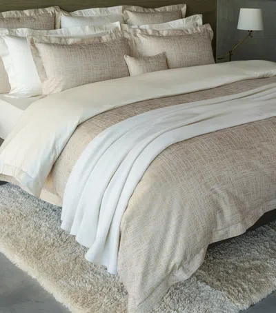 Celso De Lemos Egyptian Cotton-silk Partition Pillow Case In Gold