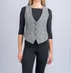 Celtic Tweed Tweed Herringbone Waistcoat In Black & White In Gray