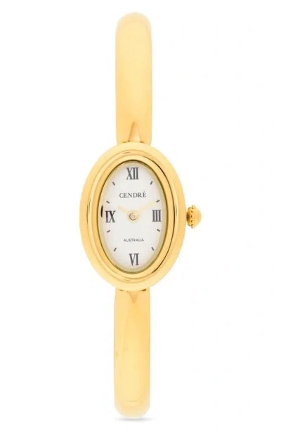 Cendré Cendre Kate Oval Bangle & Link Bracelet Watch, 20mm X 29mm In Gold