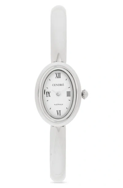 Cendré Cendre Kate Oval Bangle & Link Bracelet Watch, 20mm X 29mm In Metallic