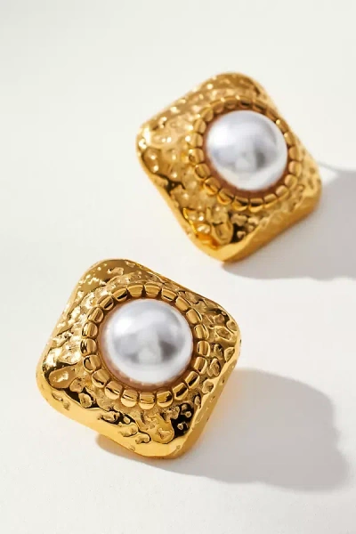 Cendré Maggie Pearl Post Earrings In Gold