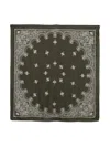 Cenere Ash Paisley-print Square Scarf In Green