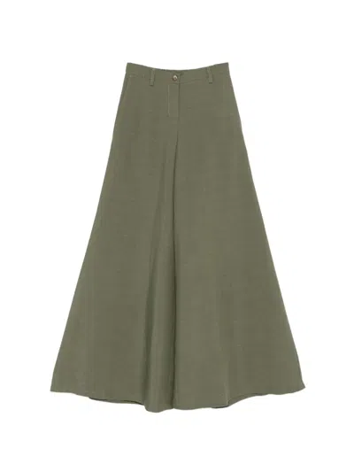 Cenere Belt-loop Palazzo Pants In Green