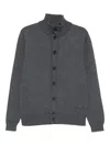 Cenere Buttoned Funnel-neck Cardigan In Gray
