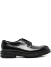 Cenere Calzature Cenere Gb Patent Leather Derby Lace-up Shoes In Black
