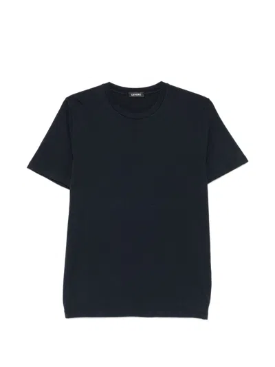 Cenere Comfort Cotton Short Sleeve Crew Neck T-shirt. In Blue