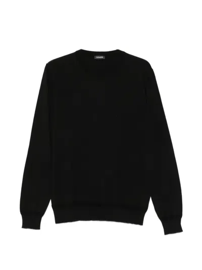 Cenere Crew-neck Long-sleeve Sweater In Black