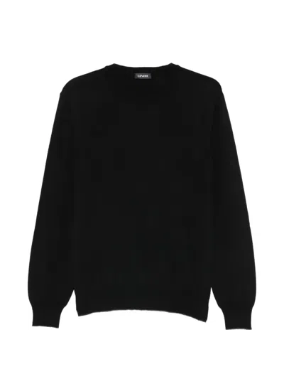 Cenere Crew-neck Long-sleeved Sweater In Black