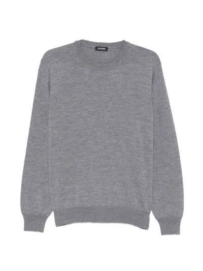 Cenere Crew-neck Ribbed-trim Sweater In Gray