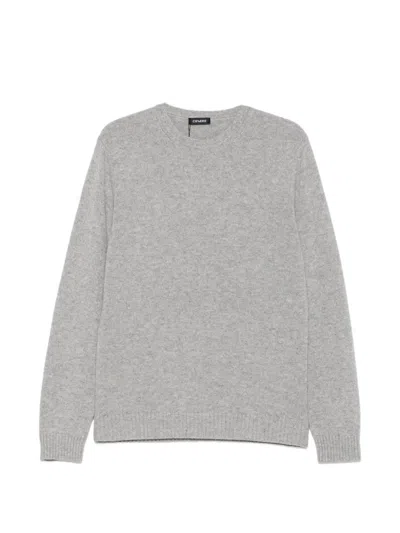 Cenere Crew-neck Ribbed-trim Sweater In Gray
