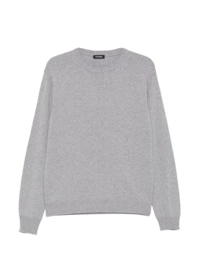 Cenere Crew-neck Ribbed-trim Sweater In Gray