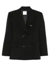 Cenere Double-breasted Jacket In Black