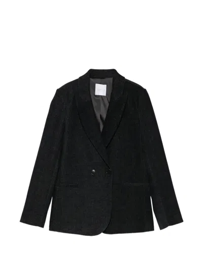 Cenere Double-breasted Shawl-lapel Jacket In Blue