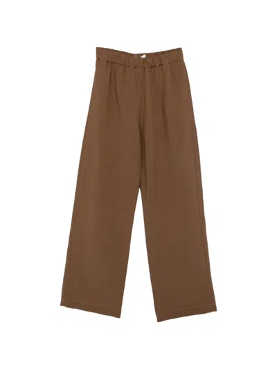 Cenere Elasticated-waistband Trousers In Brown