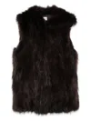 Cenere Faux-fur Sleeveless Jacket In Brown