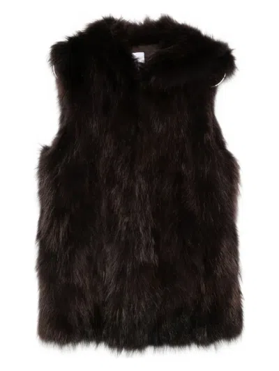 CENERE FAUX-FUR SLEEVELESS JACKET