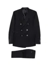 Cenere Flap-pocket Double-breasted Suit In Blue