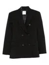 Cenere Double-breasted Jacket In Black