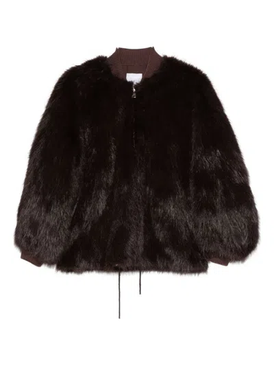CENERE CENERE GB FAUX FUR BOMBER JACKET