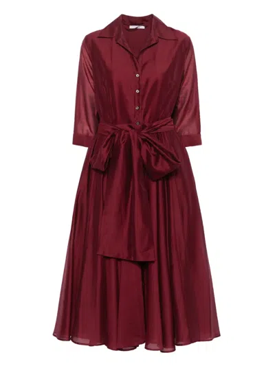 Cenere Gb Flared Midi Dress In Red