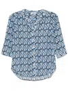 Cenere Geometric-print Blouse In 蓝色