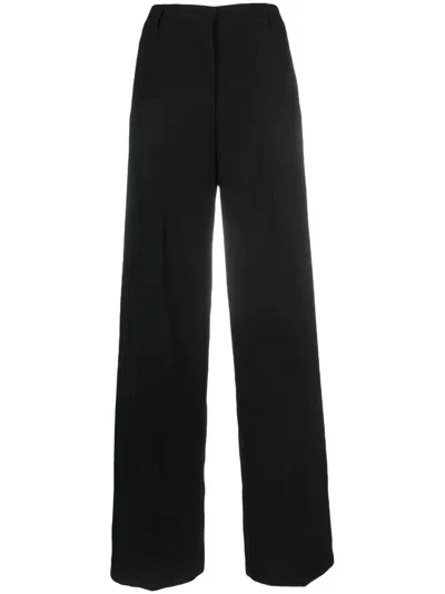 Cenere High-waisted Straight-leg Trousers In Black