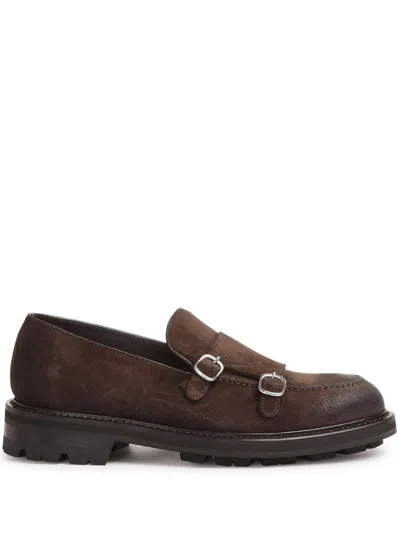 Cenere Gb Leather Monk Shoes In Brown