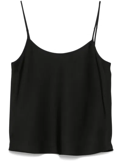 Cenere Satin Top In Black