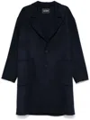 Cenere Single-breasted Coat In Blue
