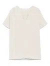 Cenere Gbt-shirt With Embossed Workmanship In Neutrals