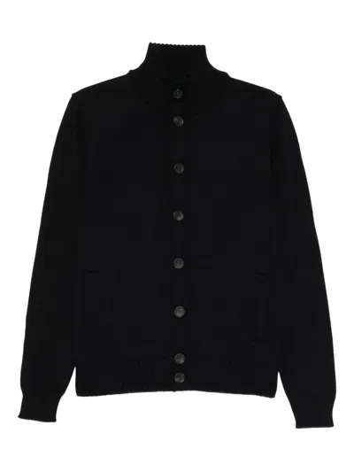 Cenere High-neck Cardigan In Black