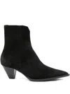 Cenere Leather Ankle Boots In Black