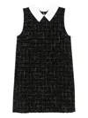 Cenere Collared Tweed Dress In Black