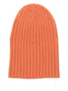 Cenere Ribbed Beanie Hat In Orange