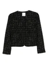 Cenere Button-down Tweed Jacket In Multi