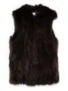 Cenere Faux-fur Sleeveless Jacket In Brown
