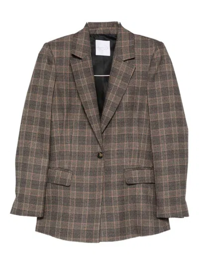 Cenere Check-print Blazer In Brown