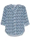 Cenere Geometric-print Blouse In Blue