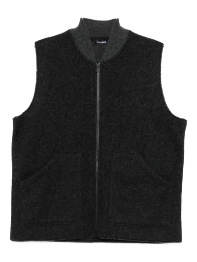 Cenere Zip-up Patch-pocket Vest In Black