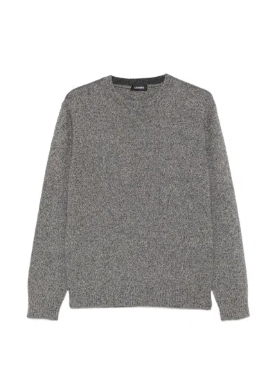 Cenere Marl-knit Crew-neck Sweater In Gray
